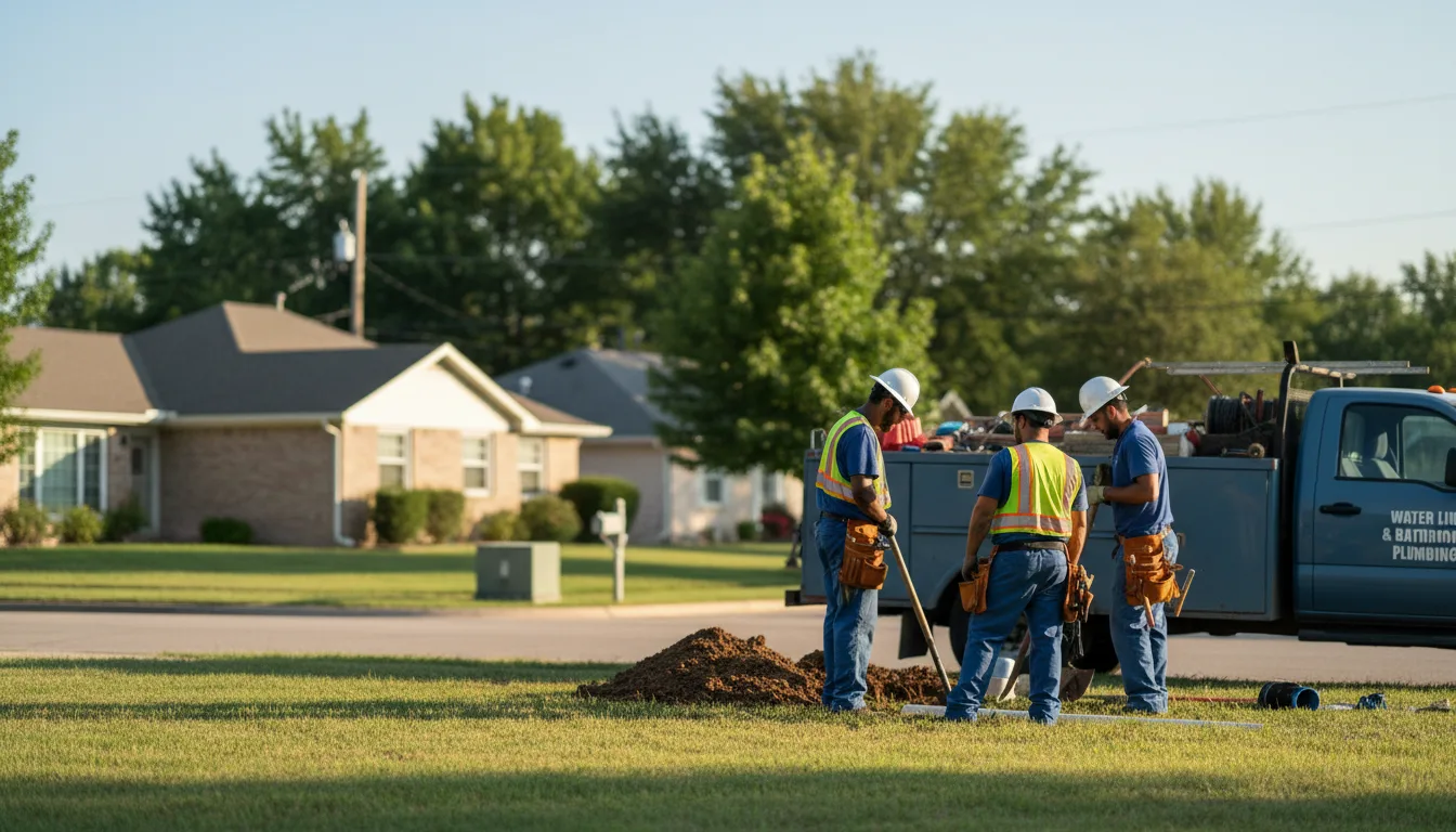 Residential water line and bathroom plumbing service in Eros, LA